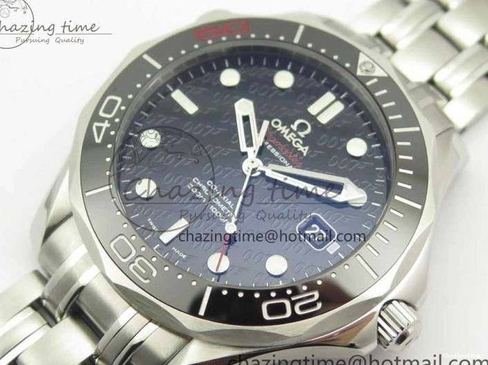 0206 Seamaster 300M Chronometer SS “007” Limited Edition OMF 1:1 Best Edition on SS Bracelet A2824 (Black Balance Wheel) V Seasonal 7952